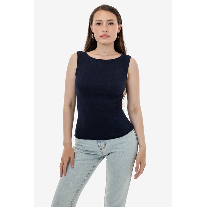 43045 – Baby Rib Sleeveless Boatneck Top