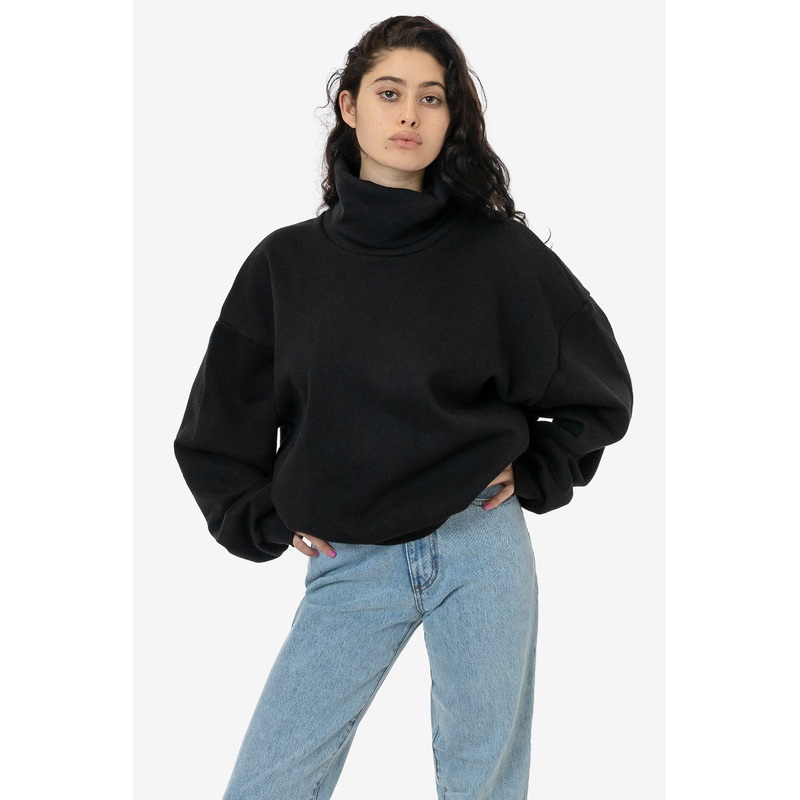 HF-313 – Heavy Fleece Oversized Turtleneck Sweater with Contrast Rib