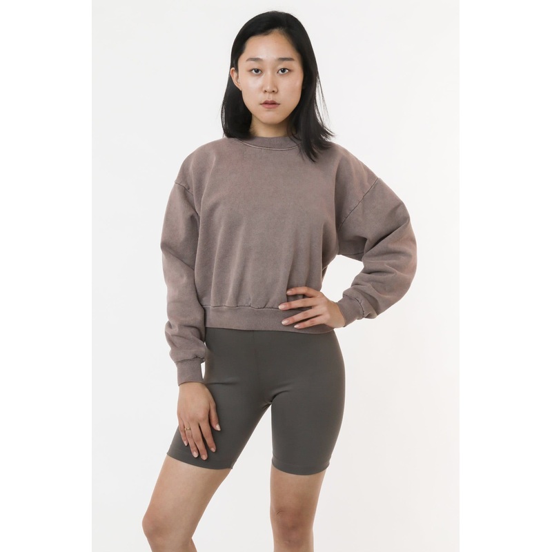 HF06 – Heavy Fleece Cropped Mock Neck Pullover (Pigment Dye)