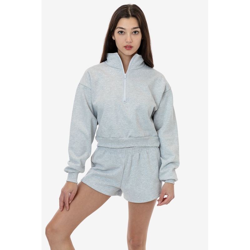 HF326 – Heavy Fleece Cropped Half Zip Pullover (Piece Dye)