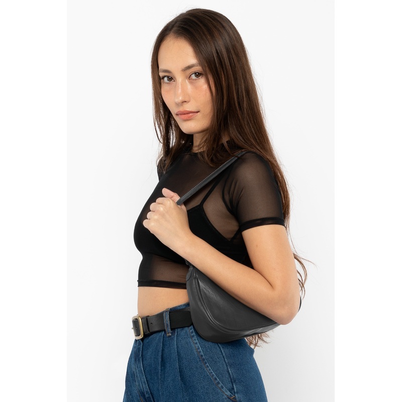 RLH3487 – Leather Crescent Shoulder Bag