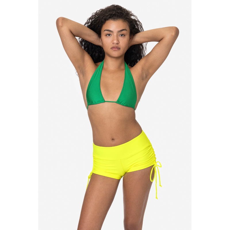 RNT334 – Nylon Tricot Ruched Side Tie Shorts