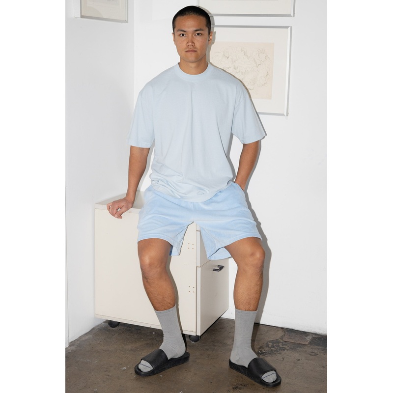 VLR442GD – Garment Dye Velour Mid-Length Wide Short