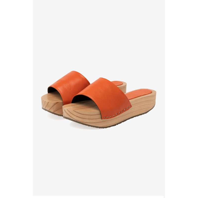 WOODSNDL04 – Platform Wooden Mule Flat Sandal