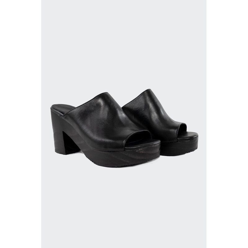 WOODSNDL05 – Leather Platform Mule