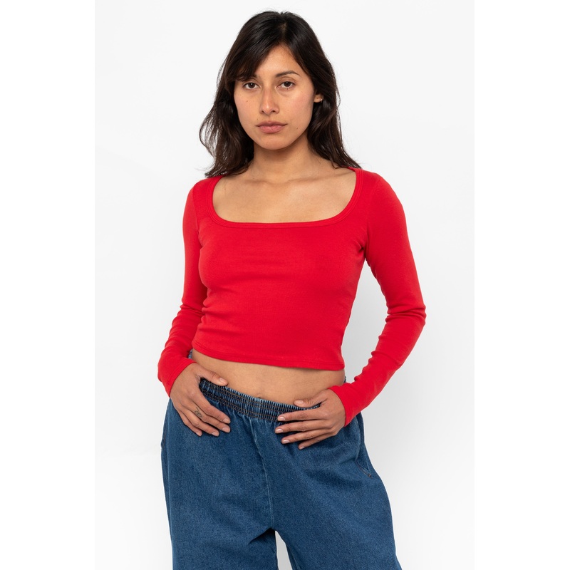 43027 – Baby Rib Long Sleeve Square Neck Tee