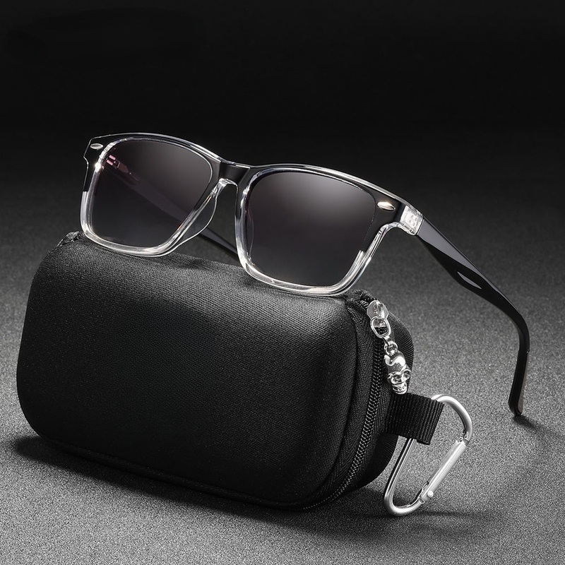 All Matching Square Polarized Sunglasses For Men Women TR90 Material Frame Spring Hinges