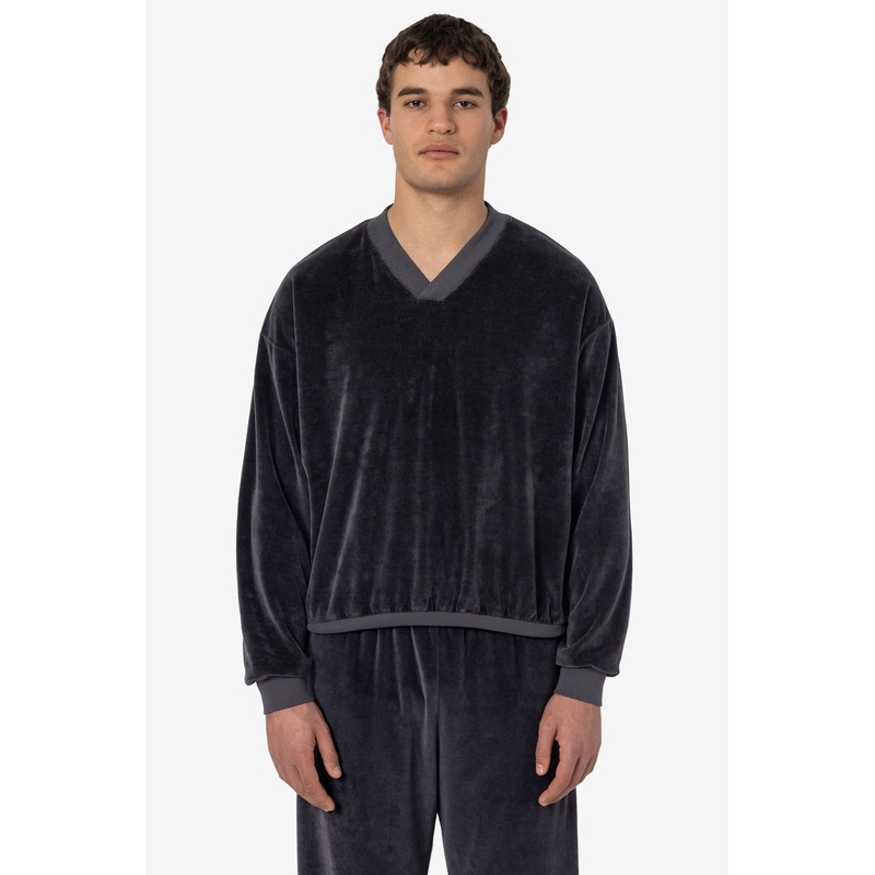 VLR56GD – Garment Dye Velour V-neck Sweatshirt