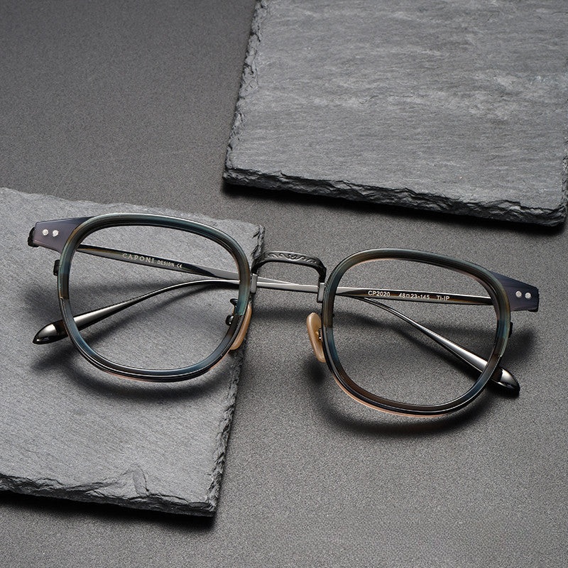 Elior Titanium Vintage Square Eyeglasses Frames
