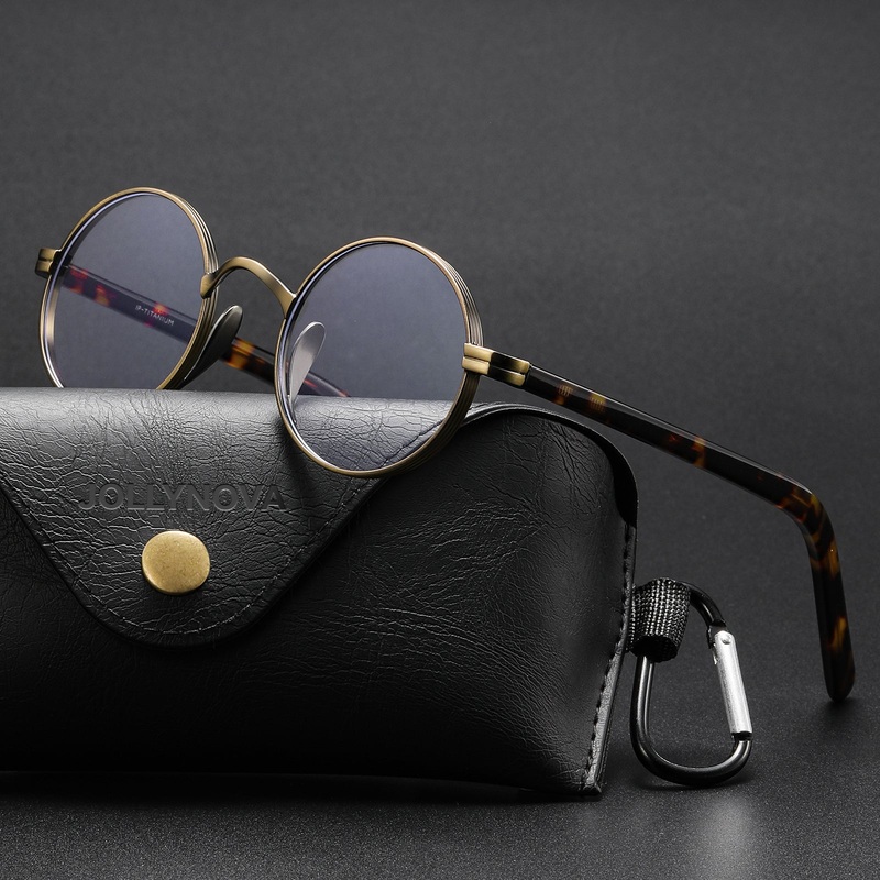 Farid Titanium Round Glasses Frame