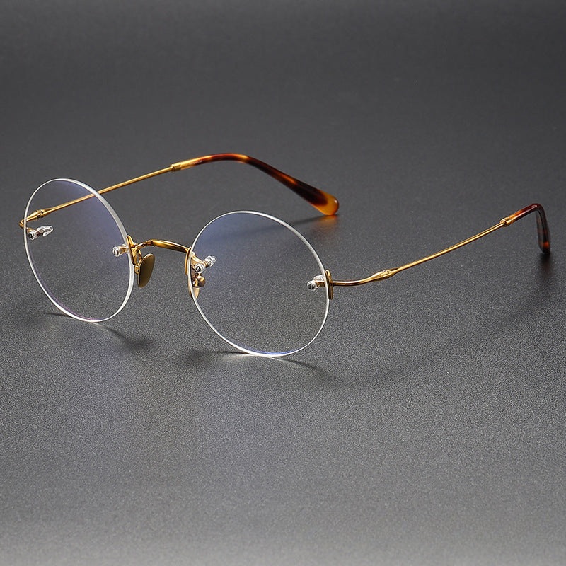 Jarek Titanium Rimless Oval Glasses Frames