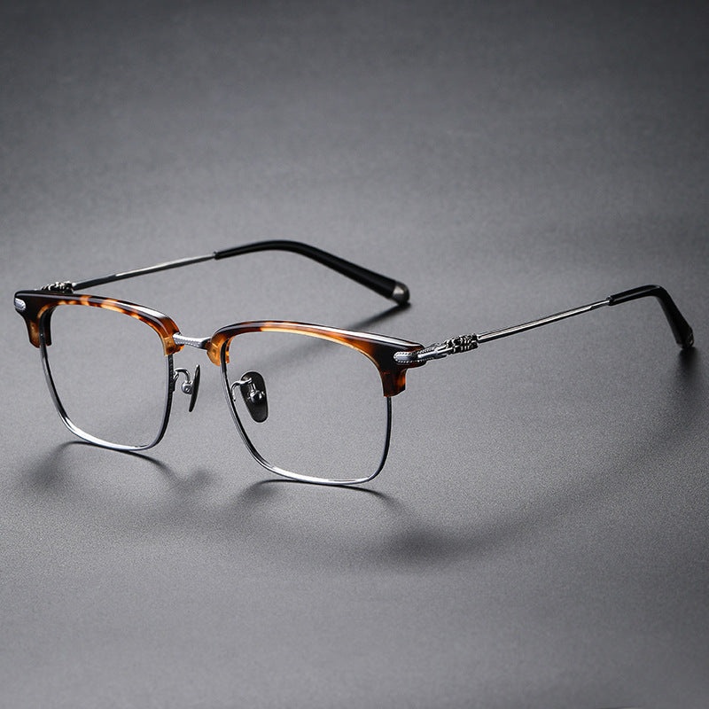 Pirro Browline Titanium Rectangle Glasses Frame