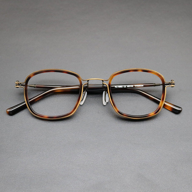 Pombo Ultra-Light Pure Titanium Retro Square Eyeglasses Frame