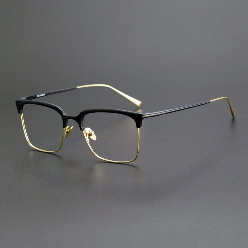 Waloorf Retro Titanium Square Glasses Frame