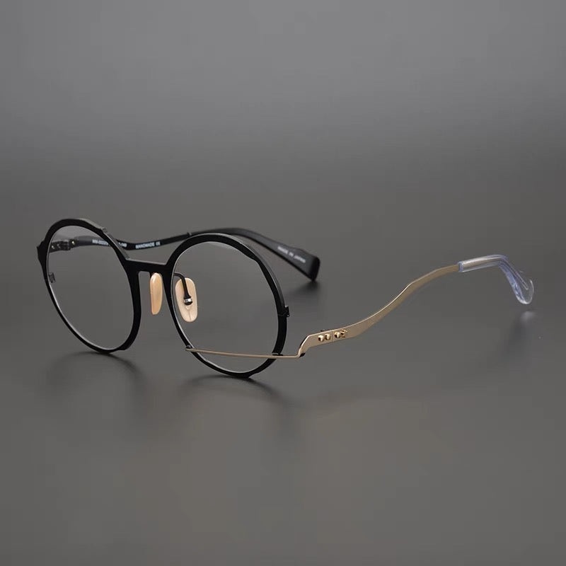 Perry Irregular High-End Retro Round Glasses Frame