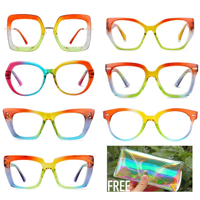Rainbow Glasses Frame With Free Rainbow Case