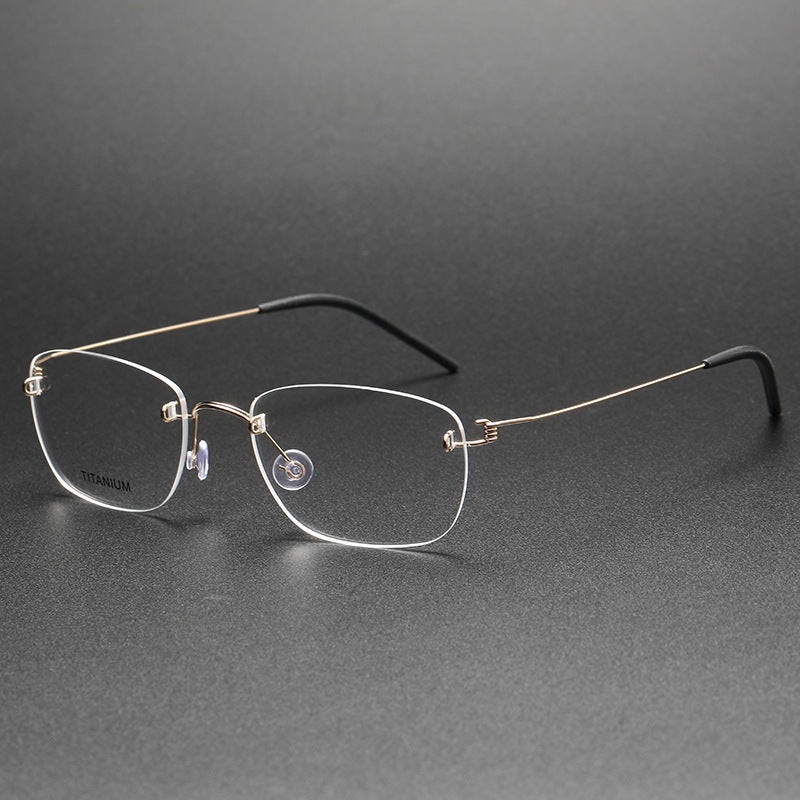 Brewton Retro Titanium Rectangle Glasses Frame