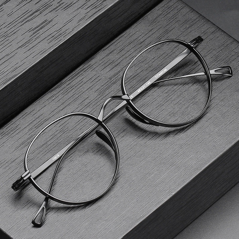 Herr Titanium Vintage Oval Glasses Frame