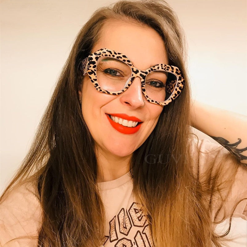 New Candy Color Polygon Square Eyeglasses For Women Vintage New Fashion Plastic Clear Computer Glasses Frame