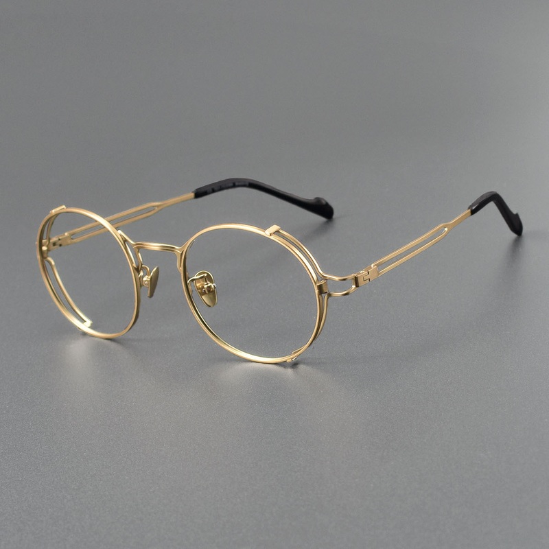 Riven Titanium Vintage Oval Eyeglasses Frames