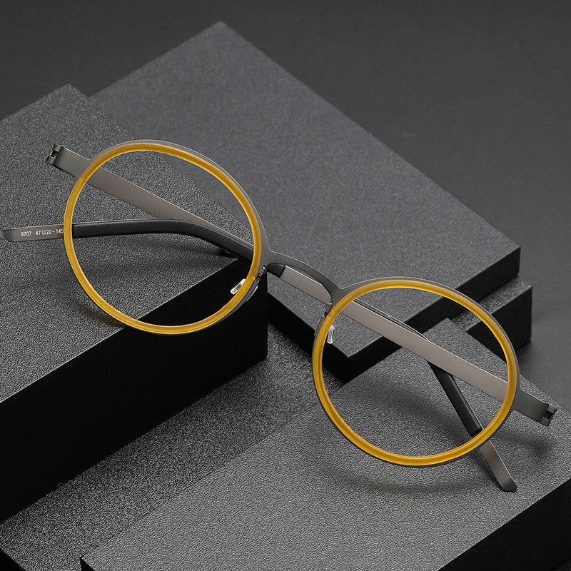 Valeria Titanium Vintage Round Eyeglasses Frame