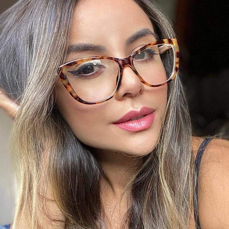 Women’s Eyeglasses  Transparent Square Computer Glasses Frame Anti Blue Light Female Eyeglass Sexy Leopard