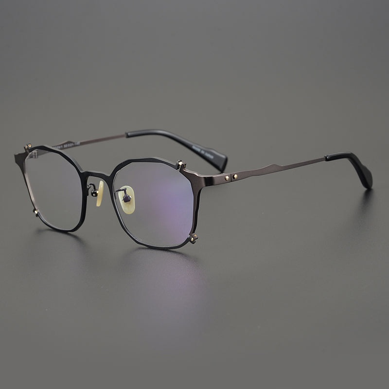 Kadin Retro Titanium Irregular Glasses Frame