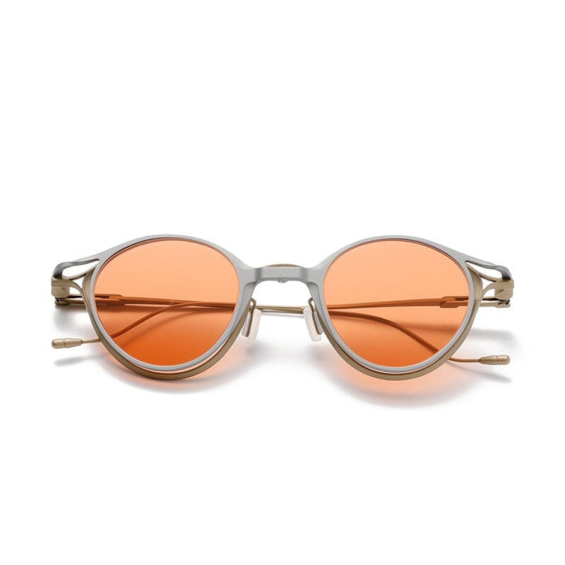 Velev Oval Titanium Glasses Frame With Magnetic Sunglasses Clips
