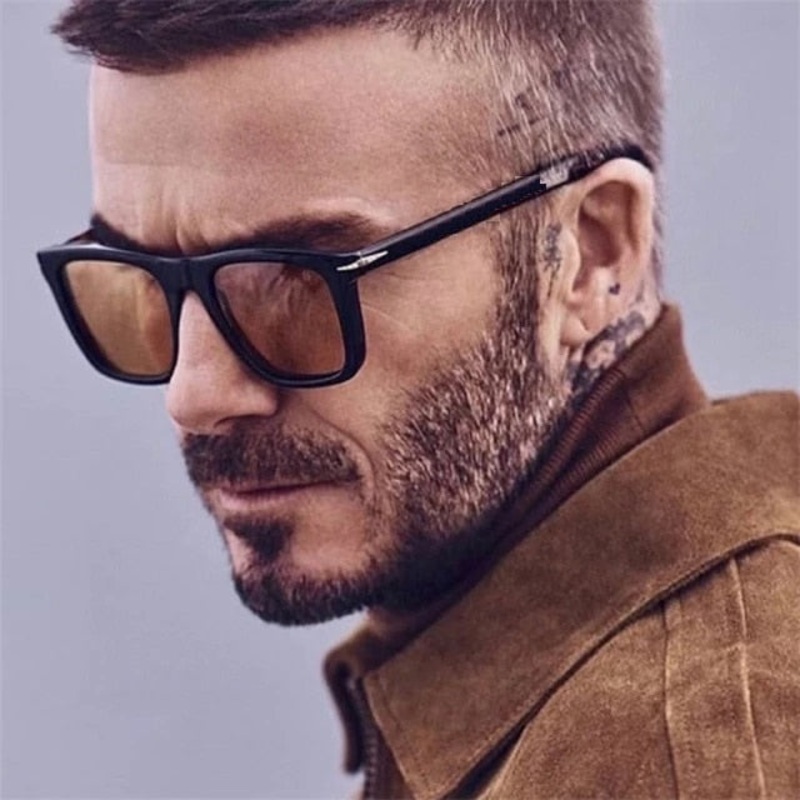 2023 Classic Men’s Square Sunglasses Fashion Rivet Retro Beckham Style Driver Eyewear JN1210