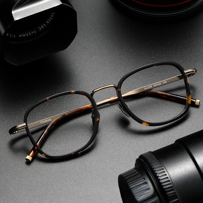 Alcor Retro Titanium Square Glasses Frame