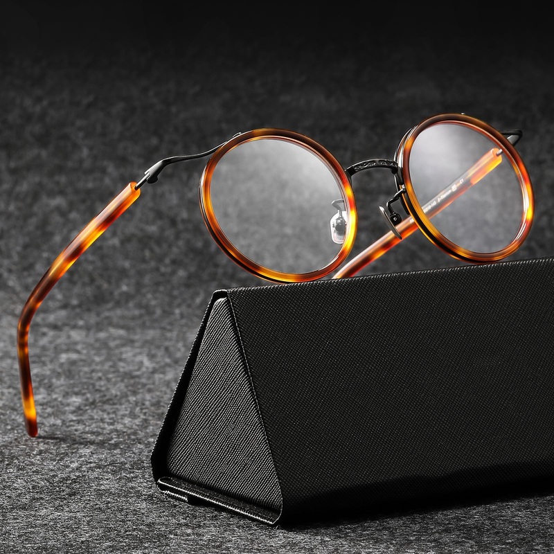 Mika Titanium Vintage Round Eyeglasses Frame