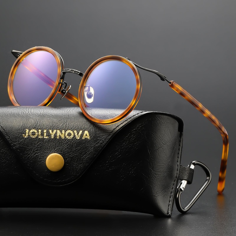 Mika Titanium Vintage Round Eyeglasses Frames