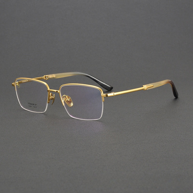 Natural Horn SeriesZandor Vintage Titanium Rectangle Glasses Frame