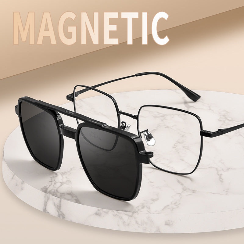 New Titanium Glasses Frame With Magnetic Sunglasses Clips