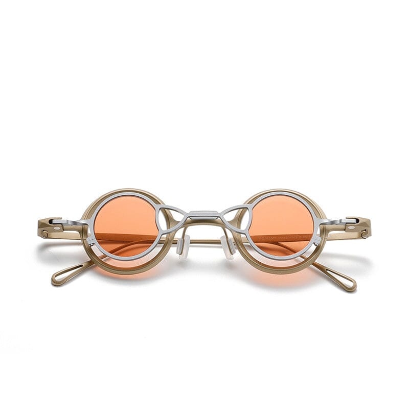 Shamu Round Titanium Glasses Frame With Magnetic Sunglasses Clips