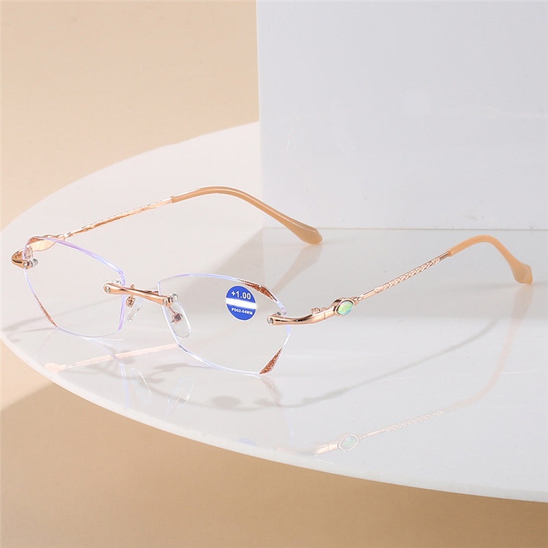 WOMEN’S FRAMELESS ANTI-BLUE LIGHT HIGH-DEFINITION DIAMOND READING GLASSES