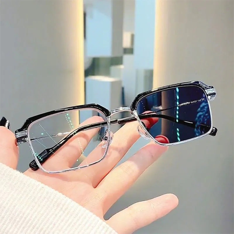 Fashion Men’s Progressive Multifocal Anti-blue Light Discoloration Eyebrow Reading Glasses