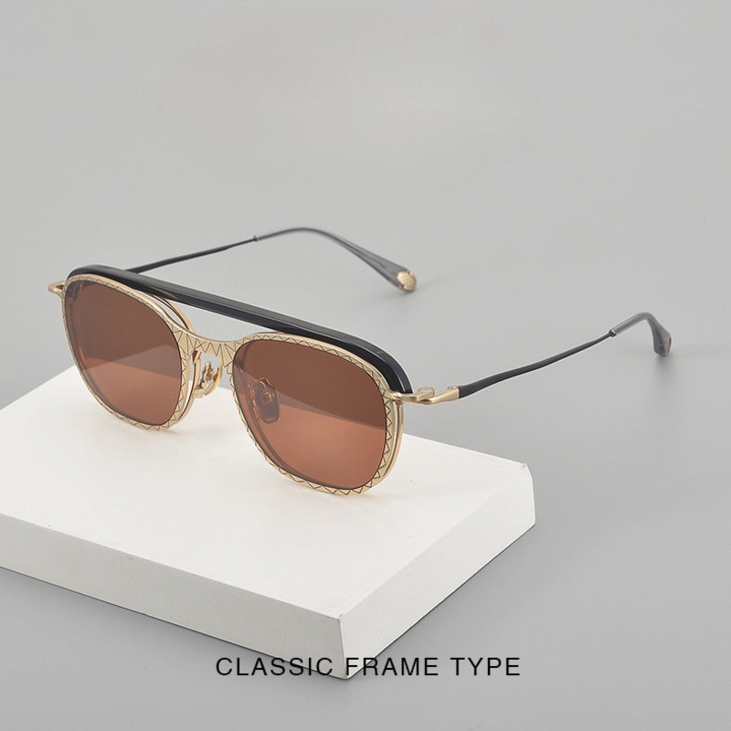 Jacob Square Titanium Glasses Frame With Magnetic Sunglasses Clips