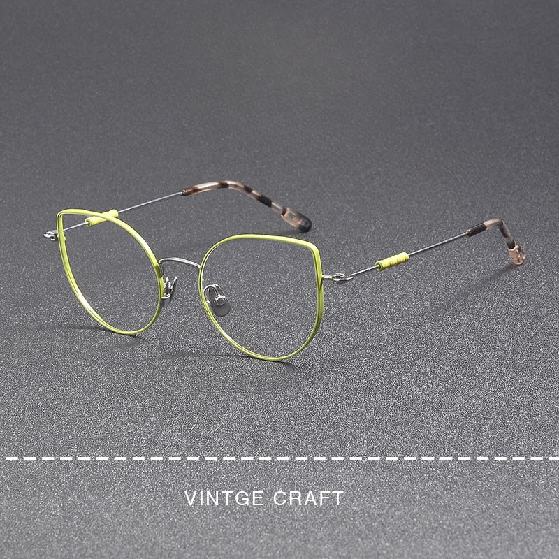 Jessy Fashion Women’s Ultra Light Titanium Cat Eye Glasses Frame