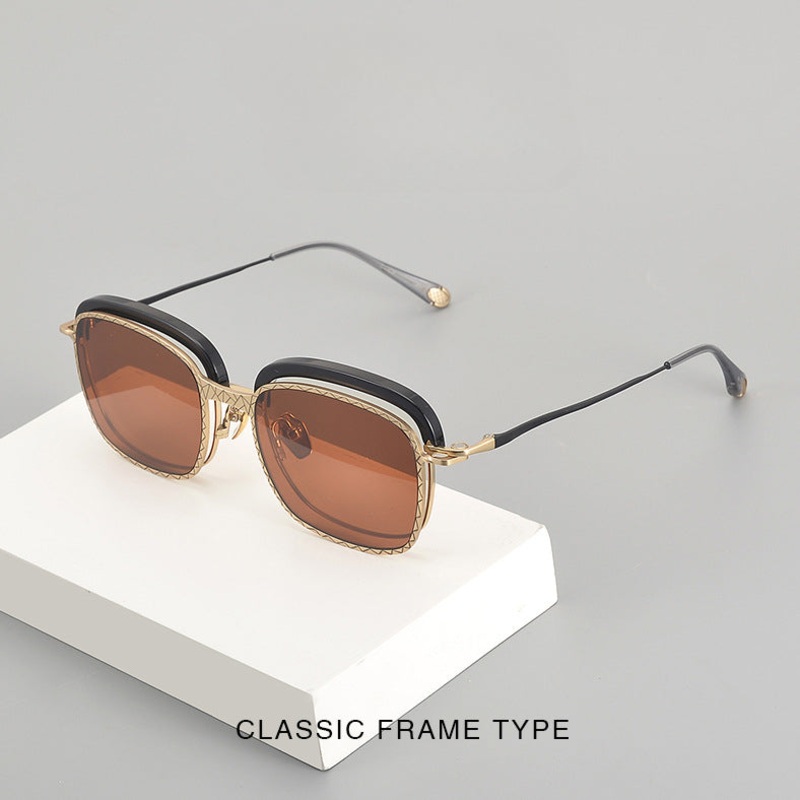 Naif Square Titanium Glasses Frame With Magnetic Sunglasses Clips
