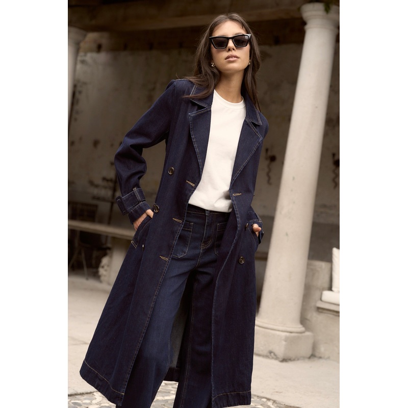 Rodeo Indigo Denim Trench Coat