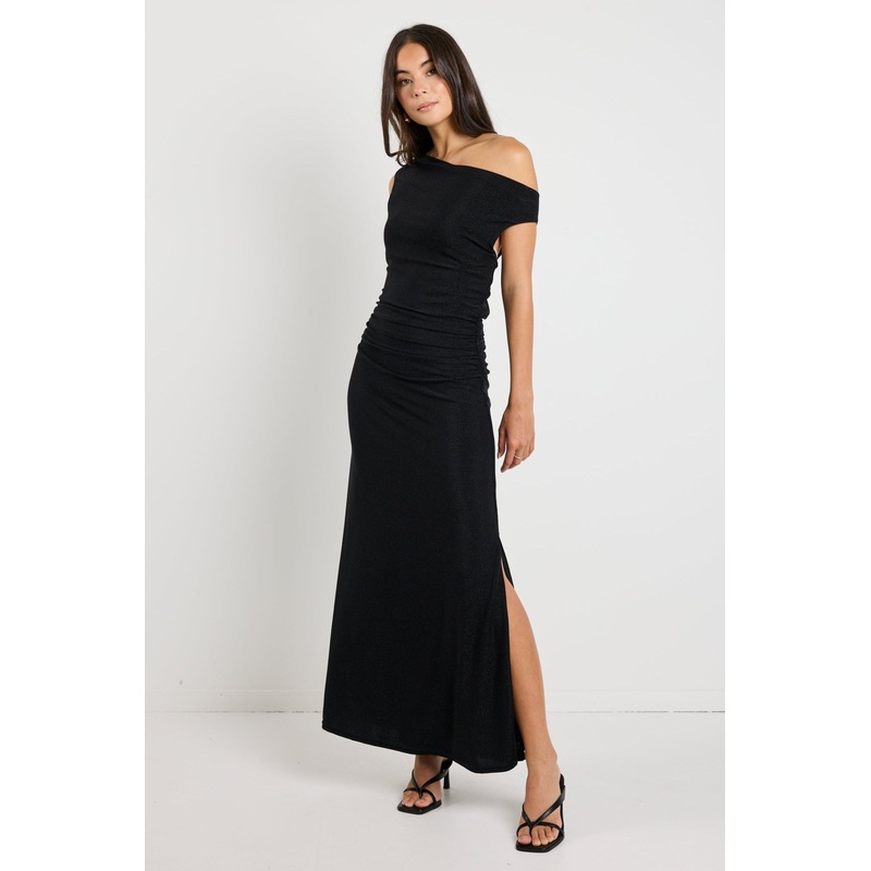 Swift Black Shimmer Jersey Reversible Sleeveless Maxi Dress