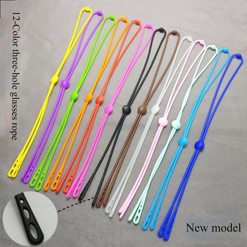 Three-hole buckle glasses rope silicone anti-skid and anti-drop multi-color optional