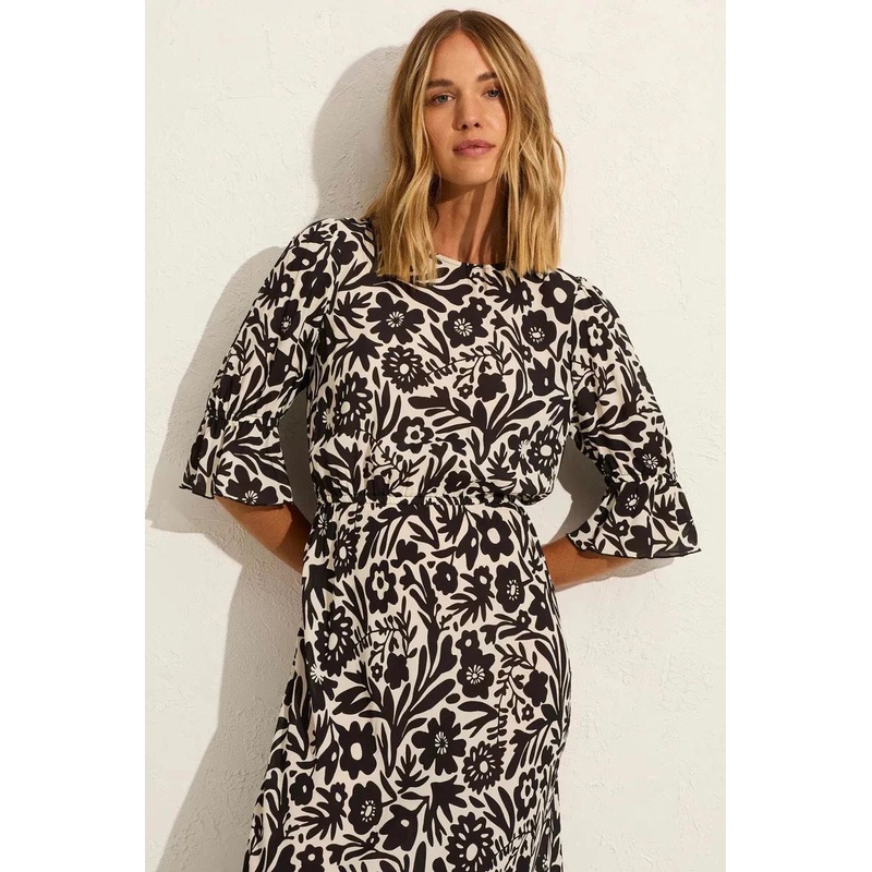 Aruna Black Floral Maxi Dress