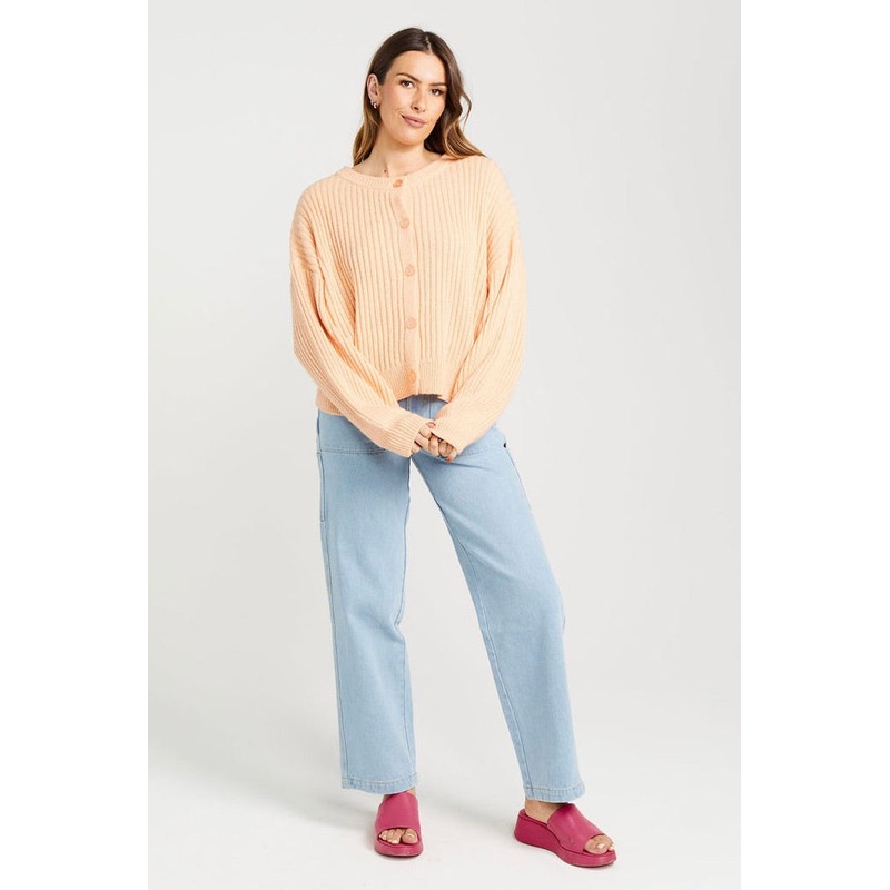 Flo Peach Wool Blend Cardigan
