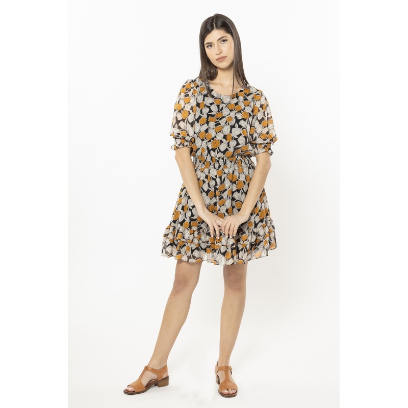 Florida Spice Tulip SS Tiered Mini Dress