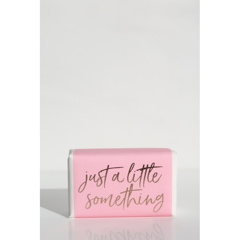 Just A Little Something Pale Pink Rose Gold Script Soap