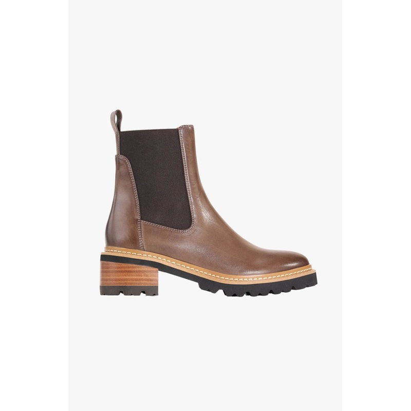 Linear Nocciola Brown Chelsea Elastic Ankle Boot