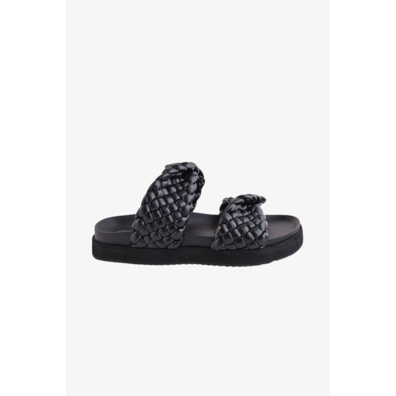 Mim Black Braided Slide