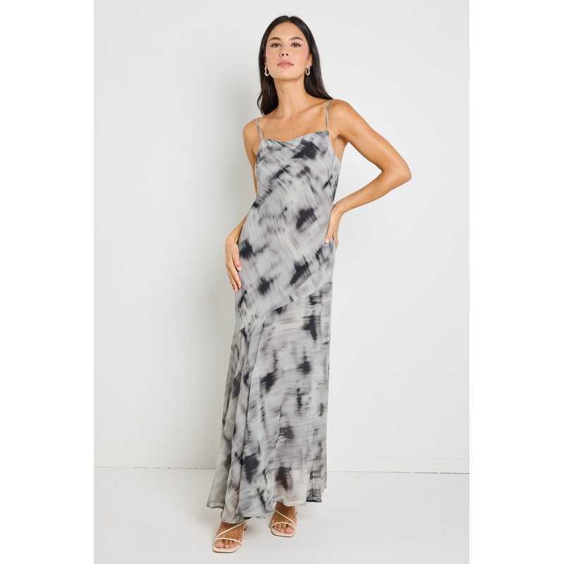 Reign Charcoal Strappy Maxi Slip Dress